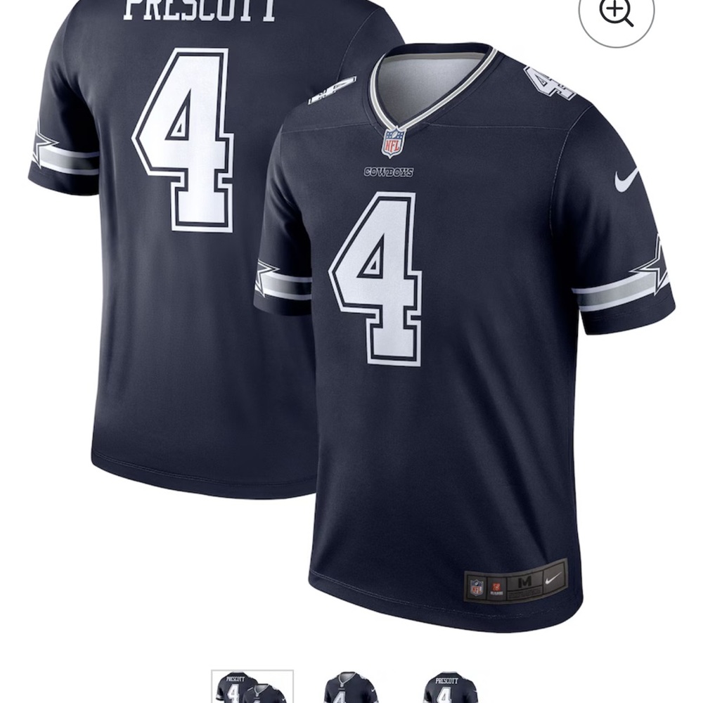 NFL Men's Navy and White Jersey - Prescott #4